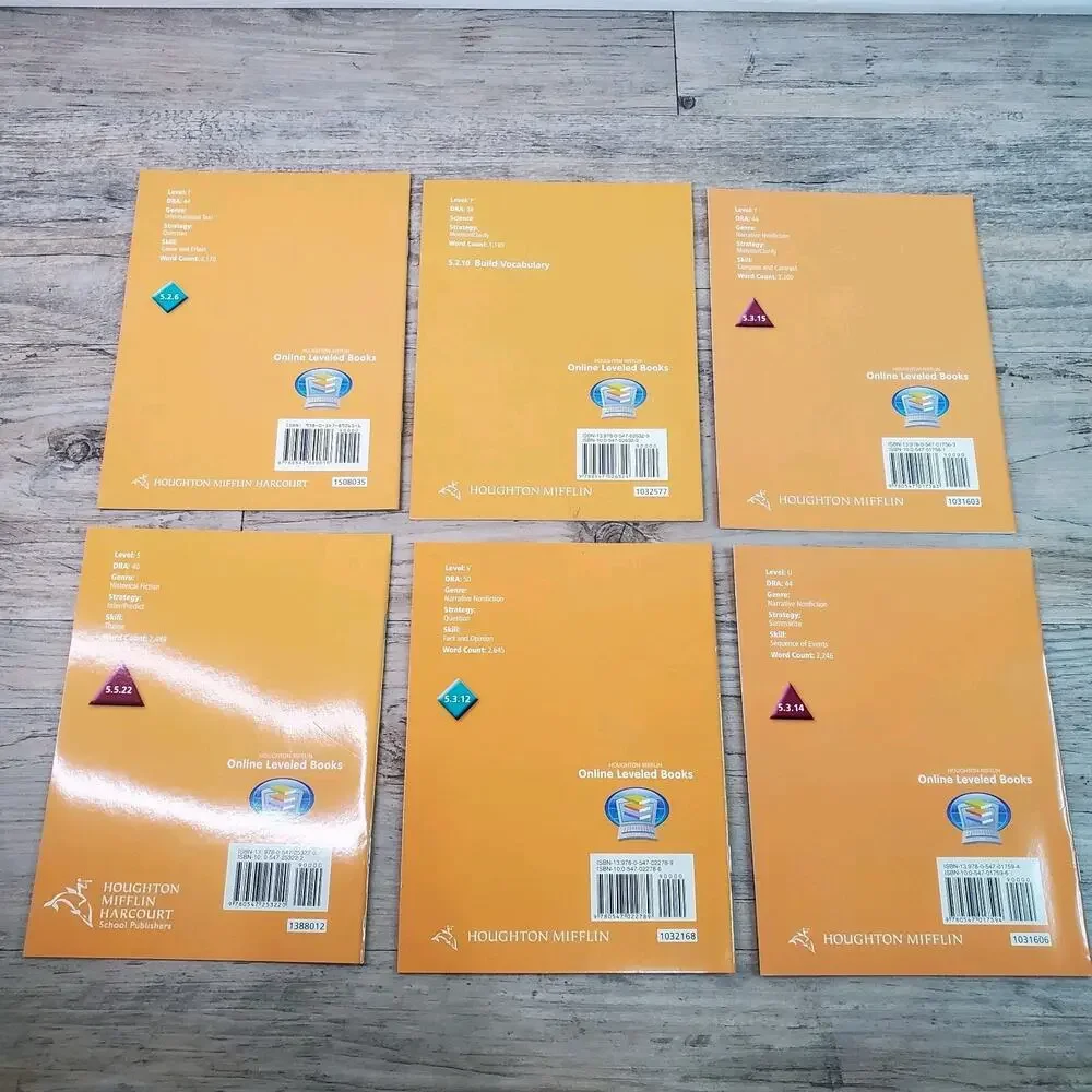 10 Houghton Mifflin 5th FIFTH GRADE Leveled Early Reader Books Lot Mixed